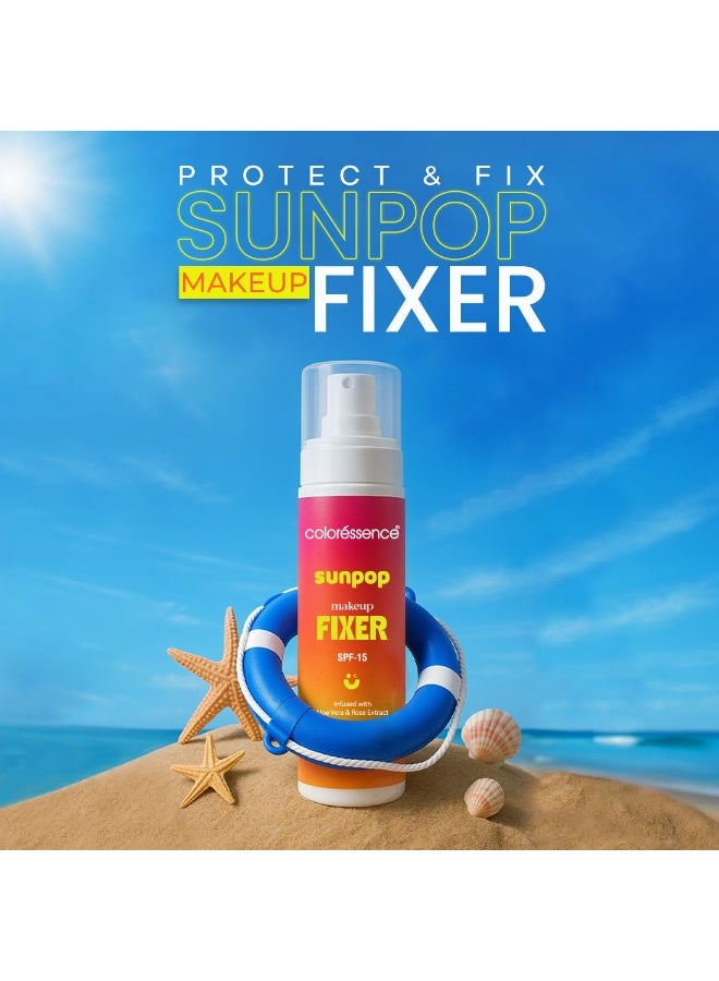COLORESSENCE Sunpop Makeup Fixer SPF 15 | Infused with Aloe Vera & Rose Extracts | Soft Glow Finish | UV Shield | 100ml - Image 4